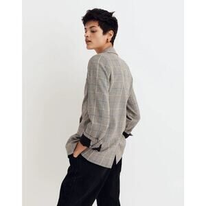 Madewell Caldwell Double-Breasted Blazer Palmyra Plaid Riviera Coast Size XXS